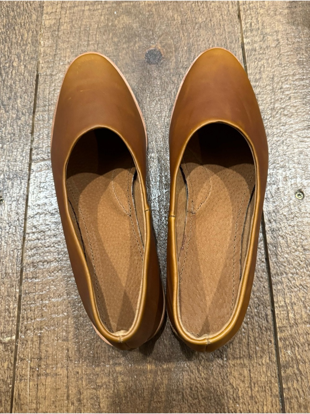 Osborn Studio Clarity Flats in Tobacco, Size 40